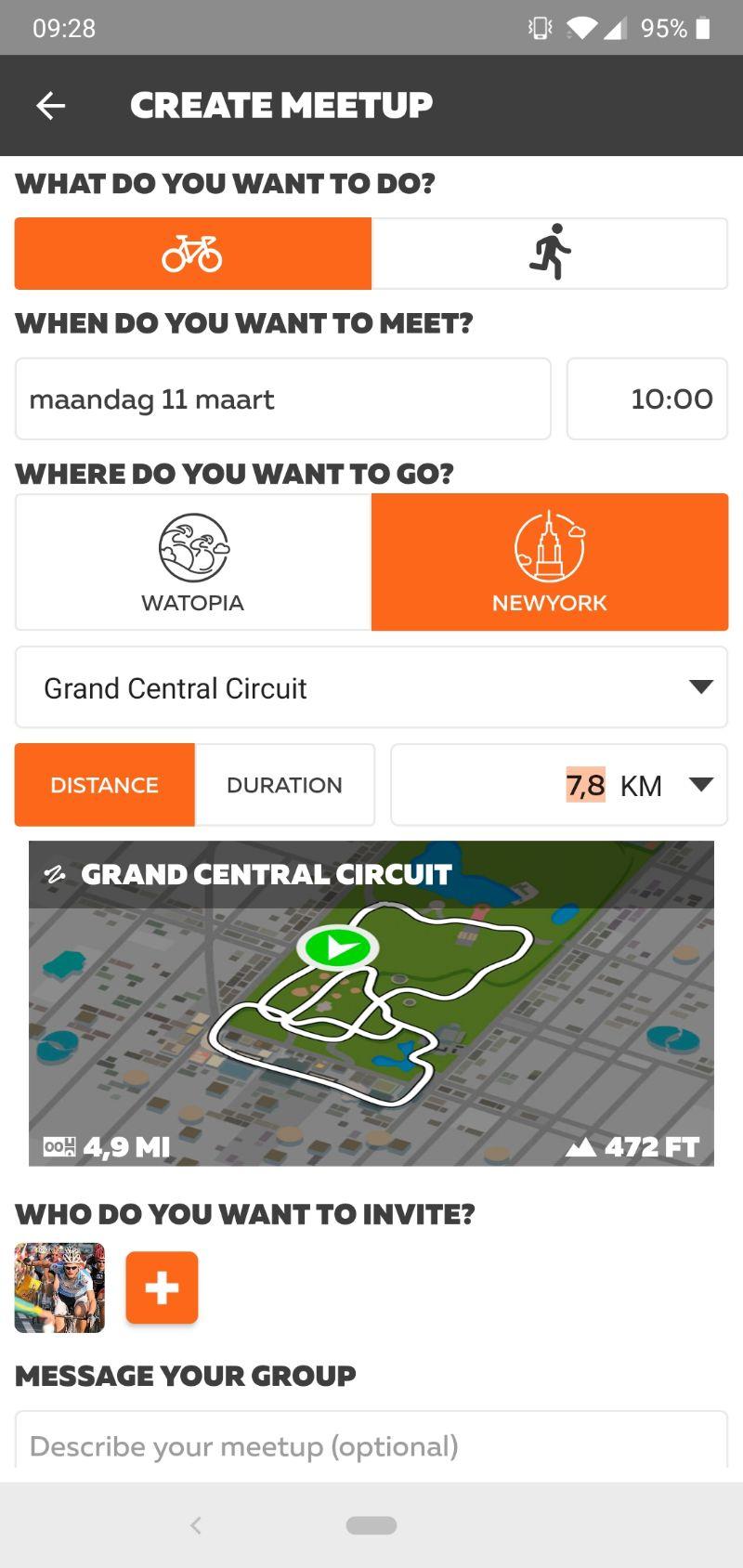 Het maken van een meetup is erg eenvoudig.