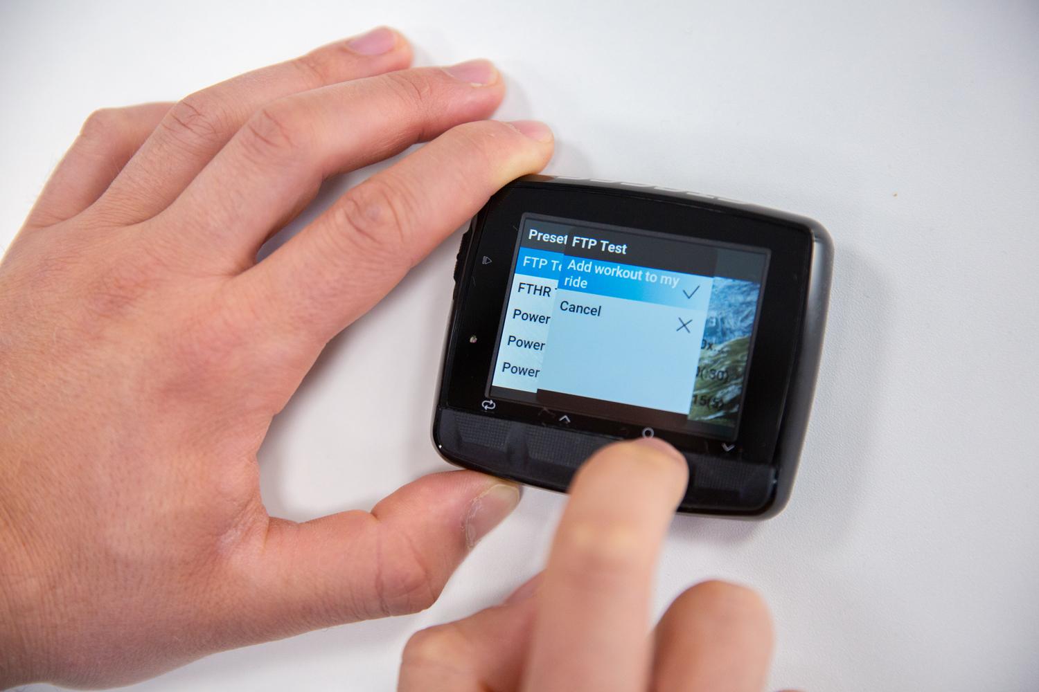 Ook kun je een FTP test doen met de Stages Dash L50